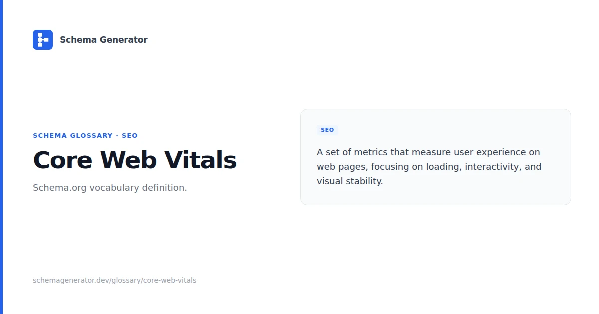 Core Web Vitals glossary term illustration