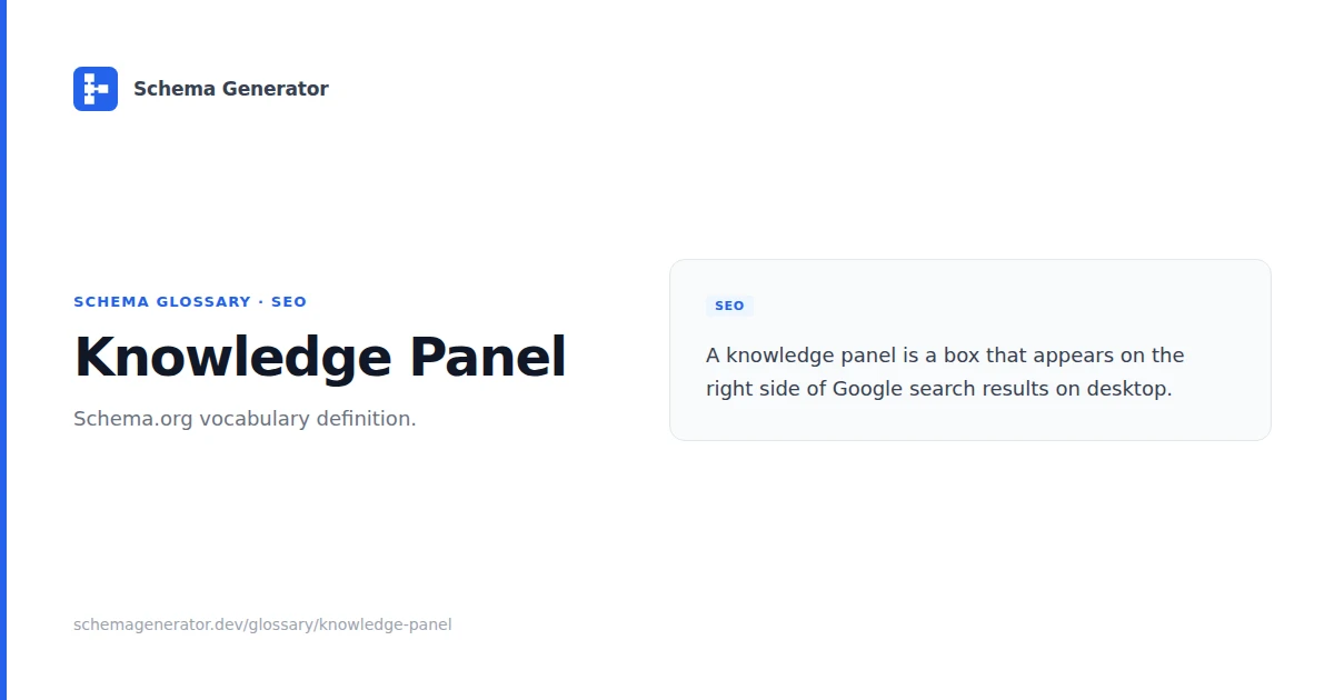 Knowledge Panel glossary term illustration