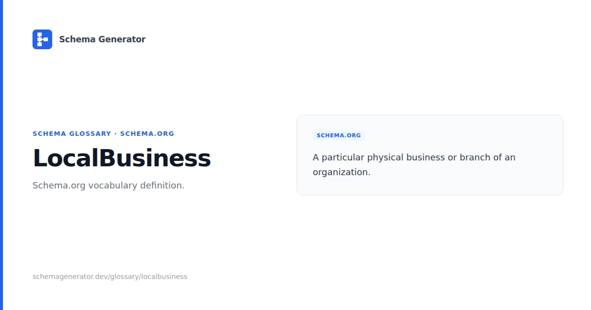 LocalBusiness glossary term illustration