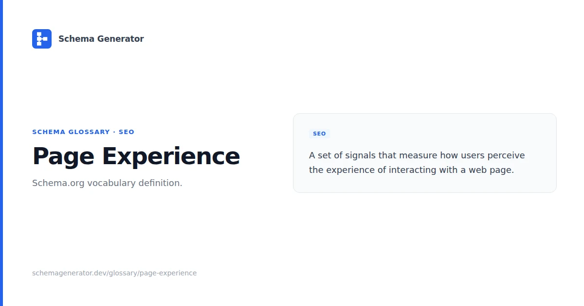 Page Experience glossary term illustration