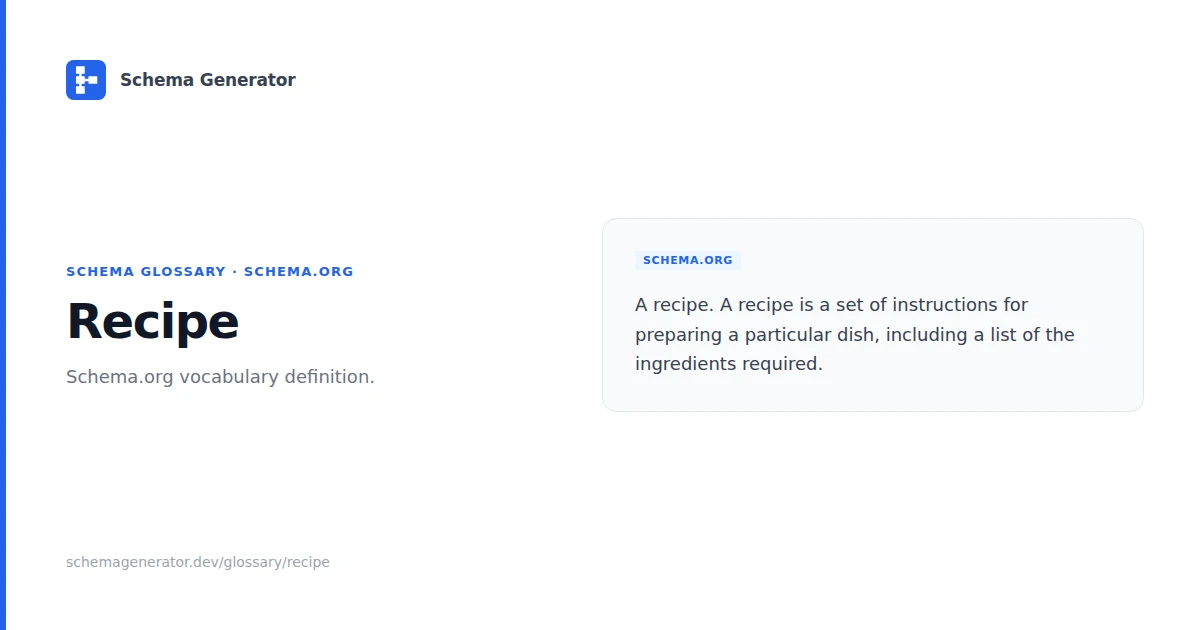 Recipe glossary term illustration