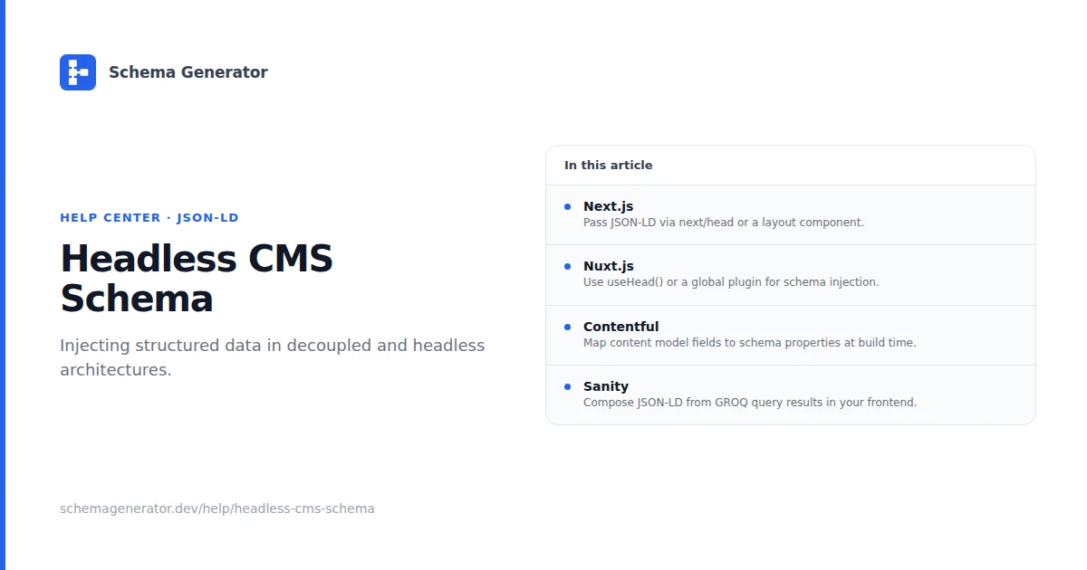 Headless CMS Schema Integration help guide illustration